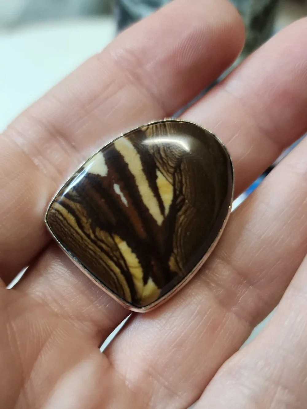 Brown Outback Jasper Stone Ring -